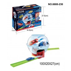 Track: Lighting Pull Back Car - 14 Piece Stunt Track Set - 6688-230